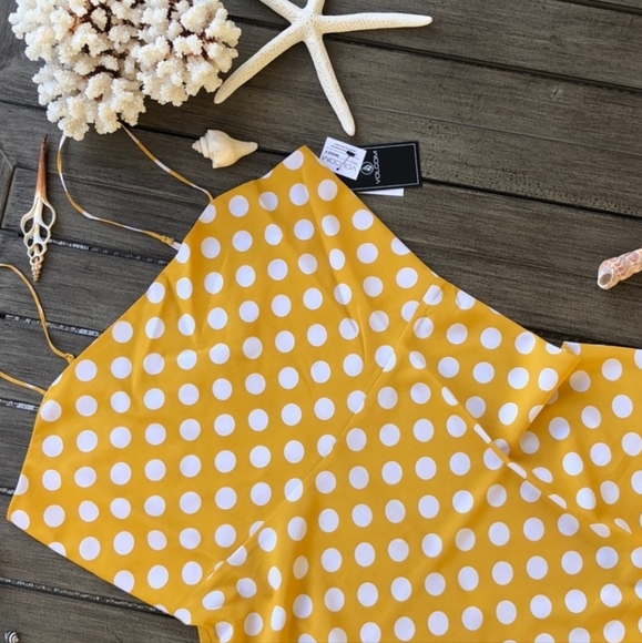 Volcom Retro Yellow Polka Dot Dress - Picture 15 of 16